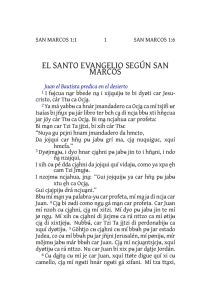 EL SANTO EVANGELIO SEGÚN SAN MARCOS