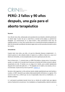 PERÚ: 2 fallos y 90 años después, una guía para el aborto terapéutico