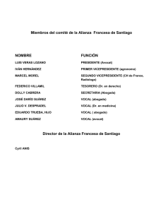 Miembros del comité de la Alianza Francesa de Santiago NOMBRE