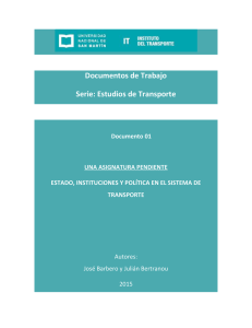 Documentos de Trabajo Serie: Estudios de Transporte