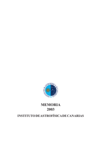 memoria 2003 - Instituto de Astrofísica de Canarias