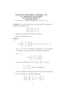 Examen de Matemáticas Aplicadas a las CC. Sociales II (Junio 2007