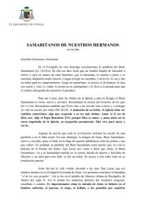 SAMARITANOS DE NUESTROS HERMANOS