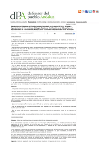 Resolución del Defensor del Pueblo Andaluz formulada en la queja