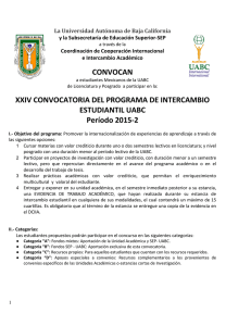 XXIV Convocatoria Intercambio Estudiantil 2015-2