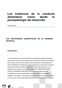 Los trastornos de la conducta alimentaria: vision desde la