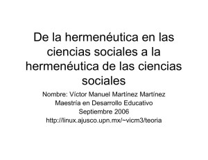 De la hermenéutica en las ciencias sociales a la hermenéutica de