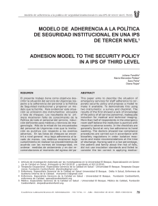Modelo de adherencia a la Política de Seguridad Institucional en