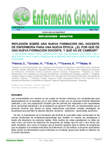 reflexión sobre una nueva formación del docente de enfermería