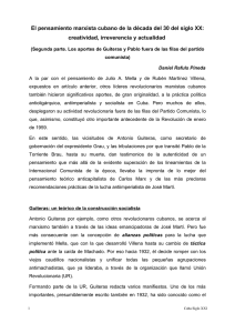 Segunda parte. Los aportes de Guiteras y Pablo fuera de