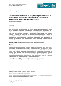 Artículo original Evaluación de trastornos de adaptación y trastornos