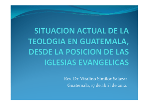 situacion actual de la teologia en guatemala, desde la posicion de