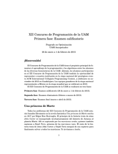 XII Concurso de Programación de la UAM Primera fase: Examen