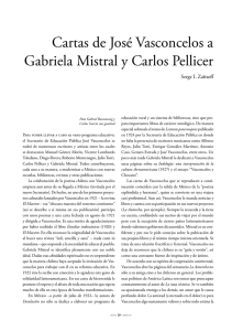 Cartas de José Vasconcelos a Gabriela Mistral y Carlos Pellicer