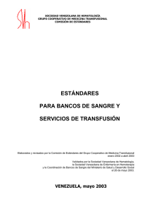 estándares para bancos de sangre y servicios de transfusión