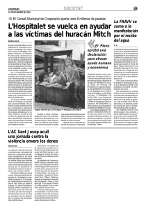 L`Hospitalet se vuelca en ayudar a las víctimas del huracán Mitch