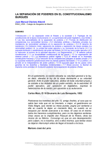 La separación de poderes en el constitucionalismo burgués