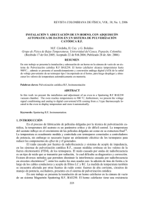 REVISTA COLOMBIANA DE FÍSICA, VOL. 38, No. 1, 2006 225