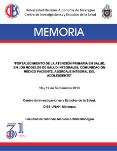 Memoria Small UNAN - Centro de Investigaciones y Estudios de