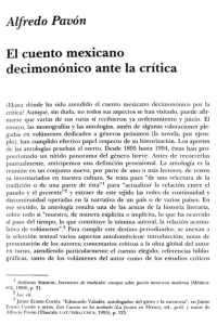 Alfredo Pavón El cuento mexicano decimonónico ante la crítica