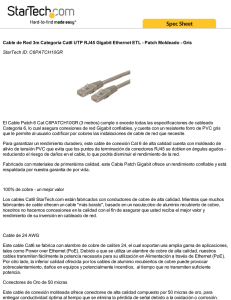 Cable de Red 3m Categoría Cat6 UTP RJ45 Gigabit Ethernet ETL