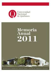 Tapa Memoria 2010 - Universidad Nacional de Quilmes