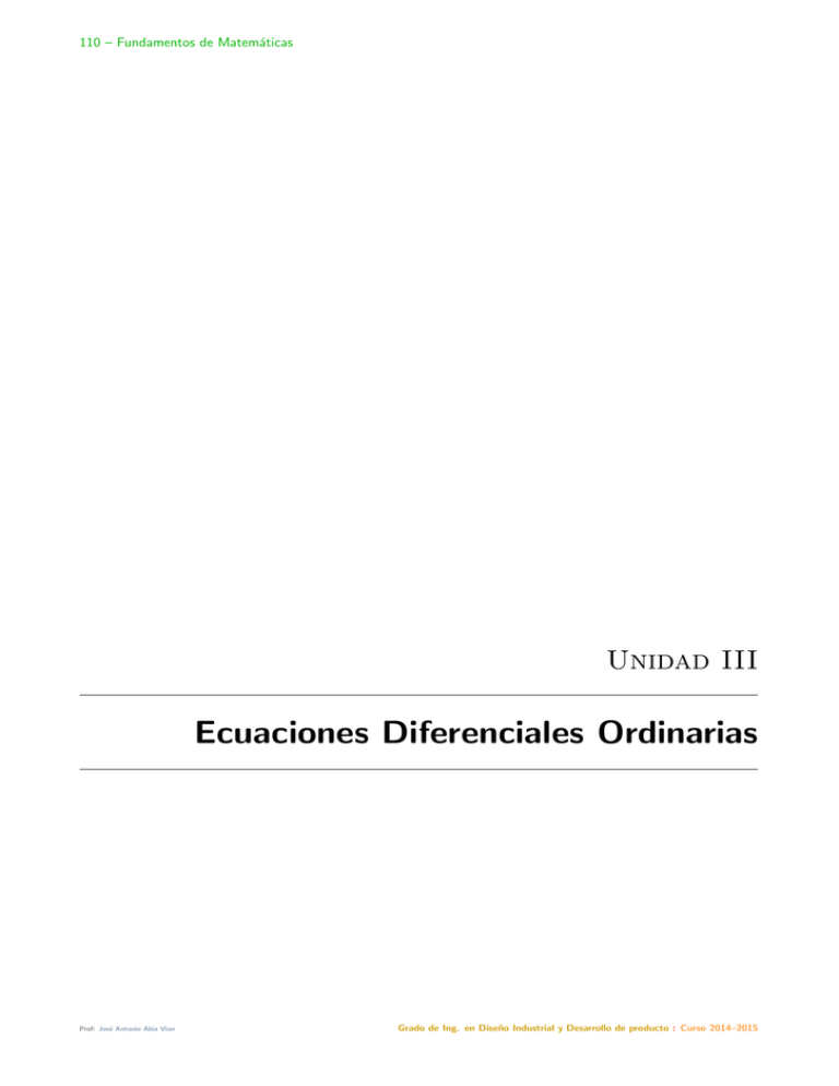 Ecuaciones Diferenciales Ordinarias