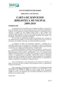 CARTA DE SERVICIOS BIBLIOTECA MUNICIPAL 2009-2010