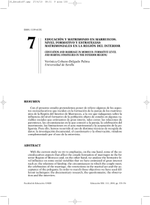 EDUCACIÓN Y MATRIMONIO EN MARRUECOS. NIVEL