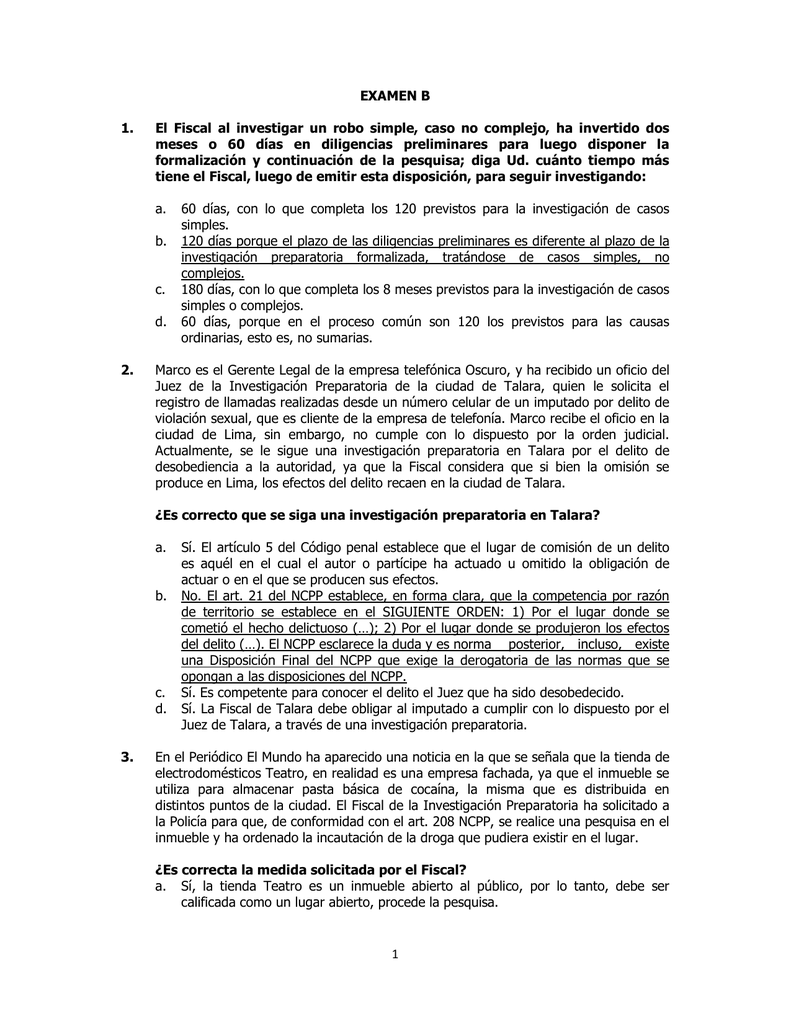 Examen B - Consejo Nacional De La Magistratura