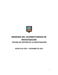 Memoria Anual 2014 - Universidad Nacional Agraria La Molina