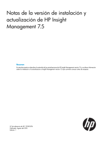 Notas de la versión de instalación y actualización de HP Insight