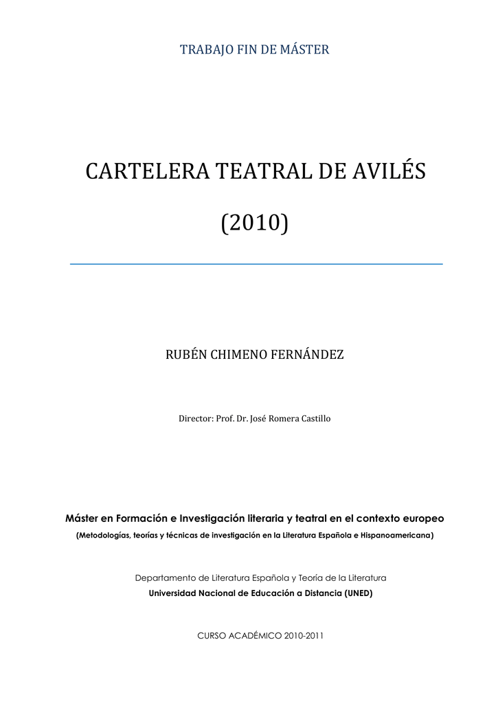 Cartelera Teatral En Avilés