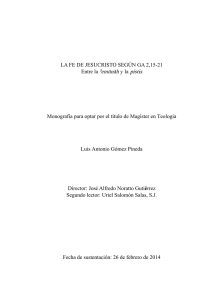 La fe de Jesucristo según ga 2,15-21 Entre la ´emùnäh y la pístis