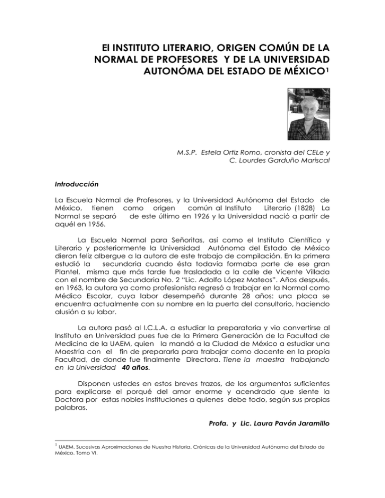 El Instituto Literario - Universidad Autónoma Del Estado De México