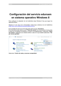 Configuración del servicio eduroam en sistema operativo Windows 8