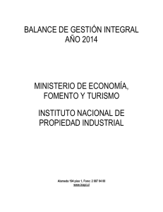 BALANCE DE GESTIÓN INTEGRAL AÑO 2014 MINISTERIO DE