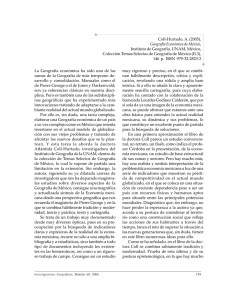 Coll-Hurtado, A. (2005), Geografía Económica de México, Instituto