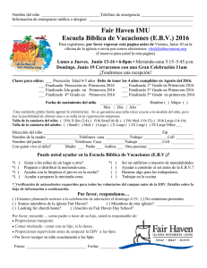 Fair Haven IMU Escuela Biblica de Vacaciones (E.B.V.) 2016