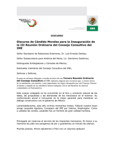 Discurso de Cándido Morales para la Inauguración de la III