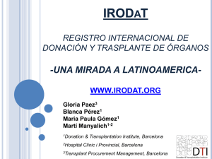 IRODAT 2011. INTERNATIONAL REGISTRY IN ORGAN DONATION A