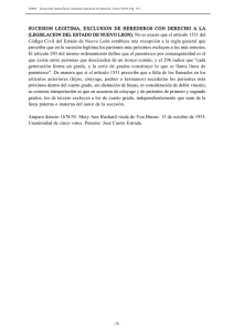 SUCESION LEGITIMA, EXCLUSION DE HEREDEROS CON