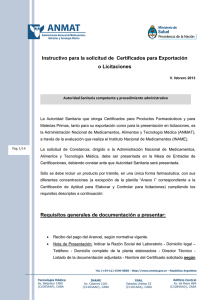 Instructivo para la solicitud de Certificados para Exportación