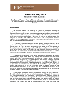 L`Autonomia del pacient - Fundació Rafael Campalans