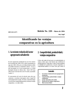 1 Identificando las ventajas comparativas en la agricultura 1.La