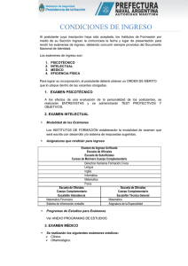 condiciones de ingreso - Prefectura Naval Argentina