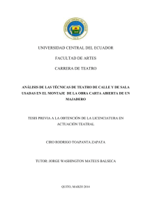 universidad central del ecuador facultad de artes carrera de teatro