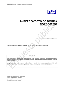 ANTEPROYECTO DE NORMA NORDOM 397