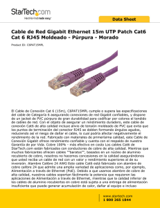 Cable de Red Gigabit Ethernet 15m UTP Patch Cat6