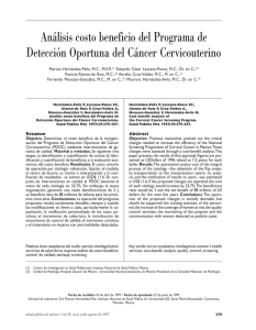 Análisis costo beneficio del Programa de Detección Oportuna del